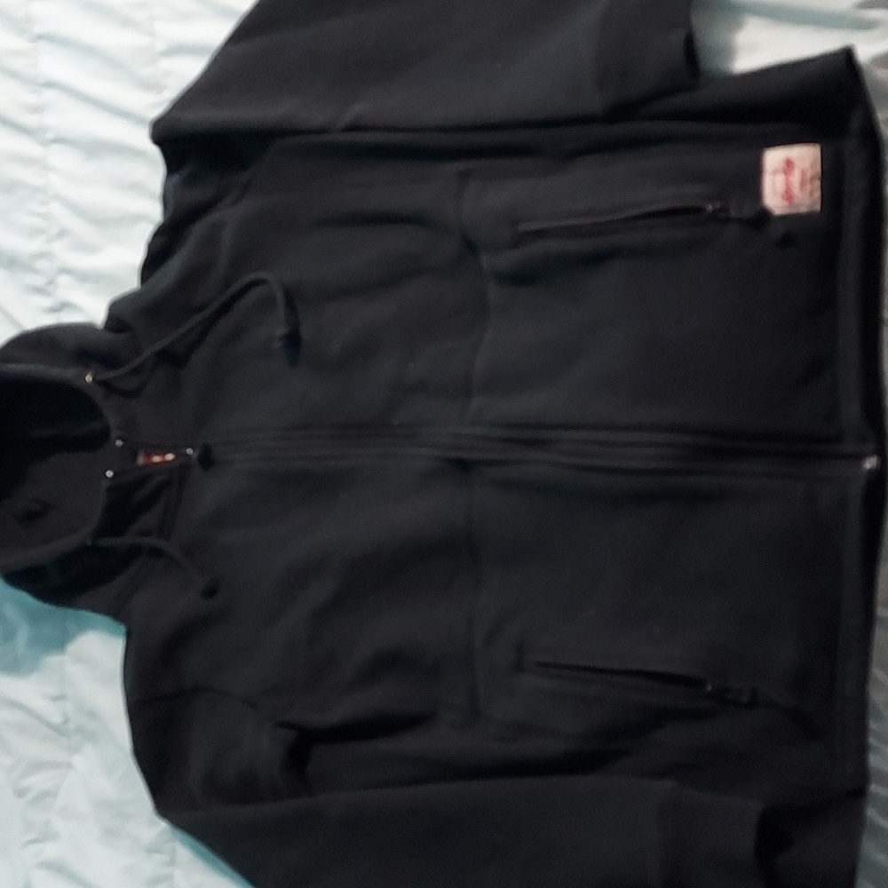 Sportiqe full zip black hooded jacket medium